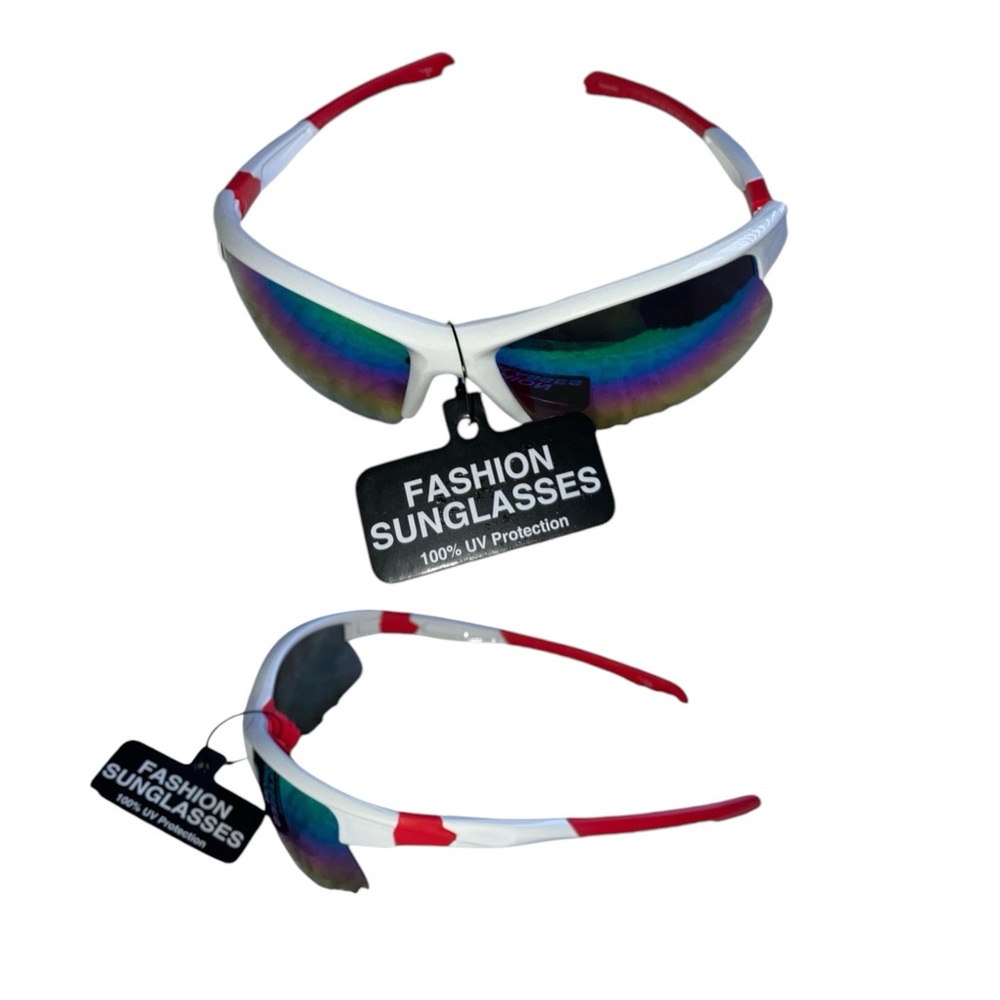 Sports Wrap Semi Rim Rainbow Fashion Sunglasses